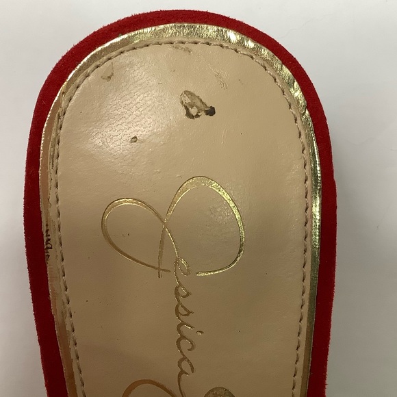Jessica Simpson Red Ruffle Slide Sandals - Picture 10 of 12